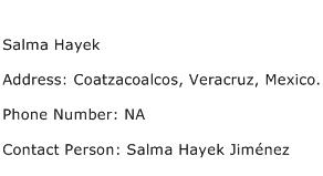 Salma Hayek Address Contact Number