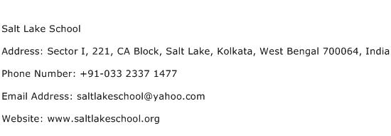 Salt Lake School Address Contact Number