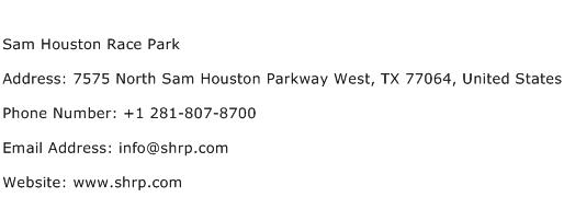 Sam Houston Race Park Address Contact Number