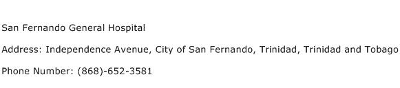 San Fernando General Hospital Address Contact Number