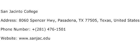 San Jacinto College Address Contact Number