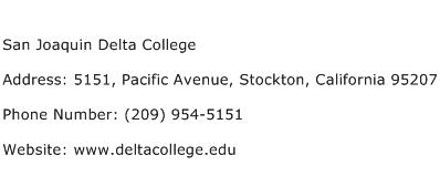 San Joaquin Delta College Address Contact Number