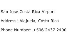 San Jose Costa Rica Airport Address Contact Number