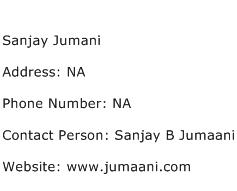 Sanjay Jumani Address Contact Number