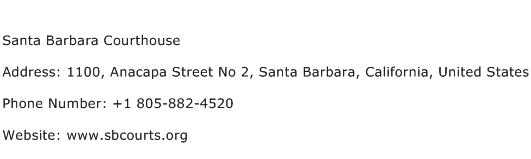 Santa Barbara Courthouse Address Contact Number