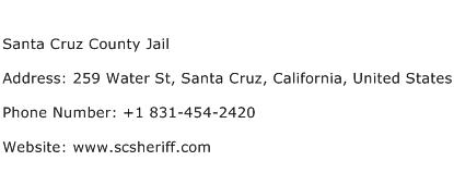 Santa Cruz County Jail Address Contact Number