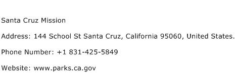 Santa Cruz Mission Address Contact Number