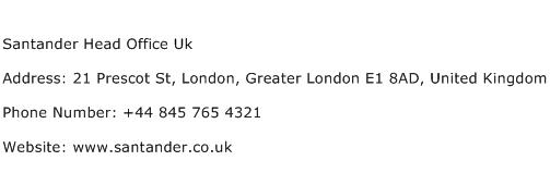 Santander Head Office Uk Address Contact Number