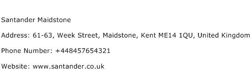 Santander Maidstone Address Contact Number