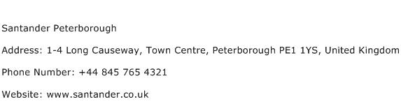 Santander Peterborough Address Contact Number
