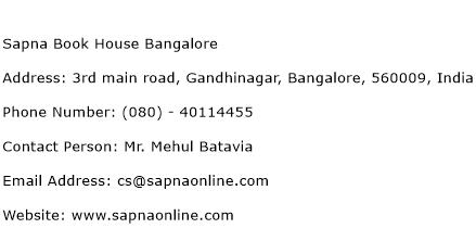 Sapna Book House Bangalore Address Contact Number