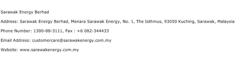 Sarawak Energy Berhad Address Contact Number