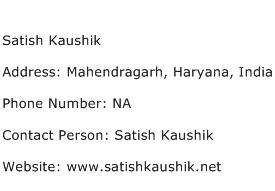 Satish Kaushik Address Contact Number