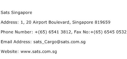 Sats Singapore Address Contact Number