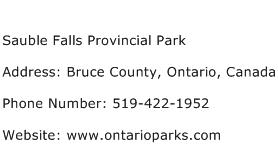 Sauble Falls Provincial Park Address Contact Number