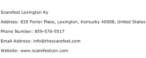 Scarefest Lexington Ky Address Contact Number