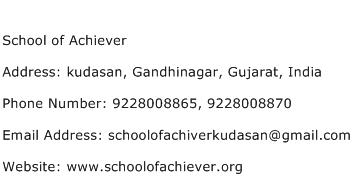 School of Achiever Address Contact Number