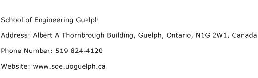 School of Engineering Guelph Address Contact Number