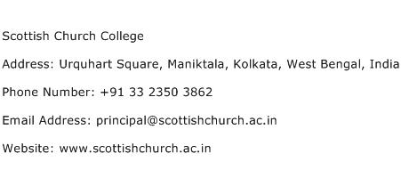 Scottish Church College Address Contact Number
