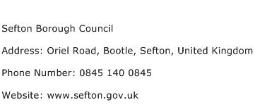 Sefton Borough Council Address Contact Number