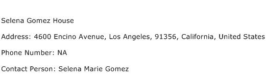 Selena Gomez House Address Contact Number
