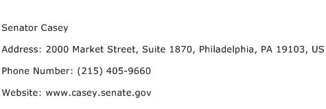 Senator Casey Address Contact Number