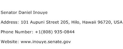 Senator Daniel Inouye Address Contact Number