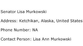 Senator Lisa Murkowski Address Contact Number