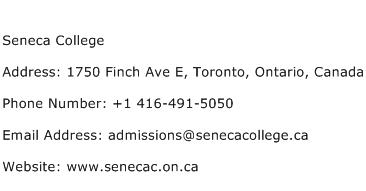 Seneca College Address Contact Number