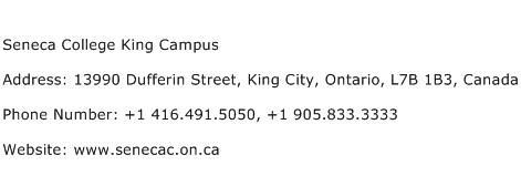 Seneca College King Campus Address Contact Number