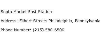 Septa Market East Station Address Contact Number