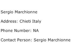 Sergio Marchionne Address Contact Number