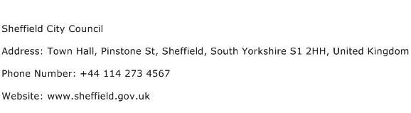 Sheffield City Council Address Contact Number