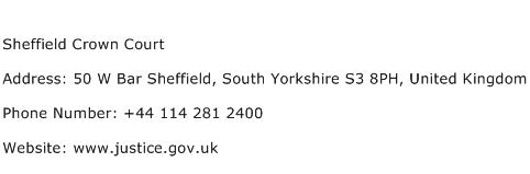 Sheffield Crown Court Address Contact Number