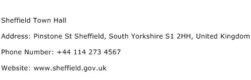 Sheffield Town Hall Address Contact Number