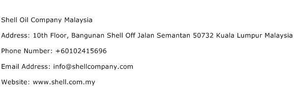 Shell Oil Company Malaysia Address Contact Number