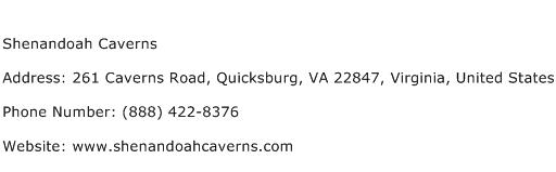 Shenandoah Caverns Address Contact Number