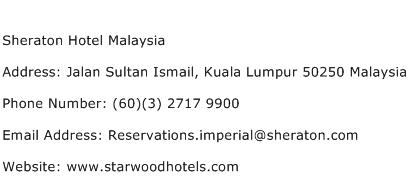 Sheraton Hotel Malaysia Address Contact Number