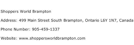 Shoppers World Brampton Address Contact Number