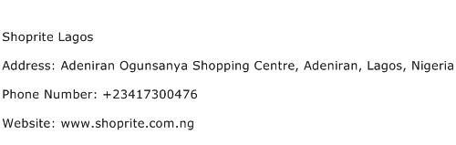 Shoprite Lagos Address Contact Number
