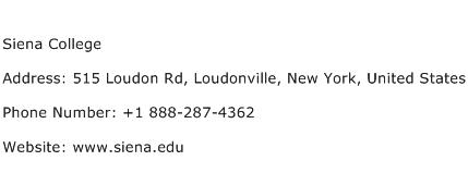 Siena College Address Contact Number