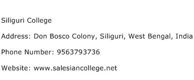 Siliguri College Address Contact Number