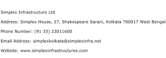 Simplex Infrastructure Ltd Address Contact Number