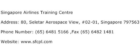 Singapore Airlines Training Centre Address Contact Number