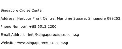 Singapore Cruise Center Address Contact Number