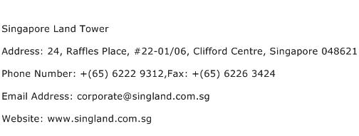 Singapore Land Tower Address Contact Number