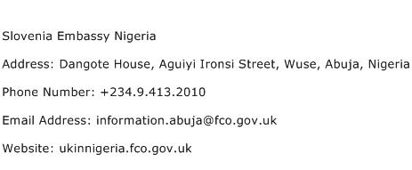 Slovenia Embassy Nigeria Address Contact Number