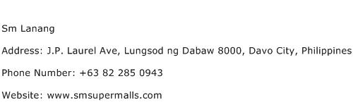 Sm Lanang Address Contact Number