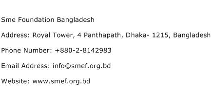 Sme Foundation Bangladesh Address Contact Number