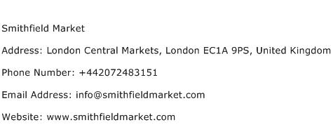 Smithfield Market Address Contact Number